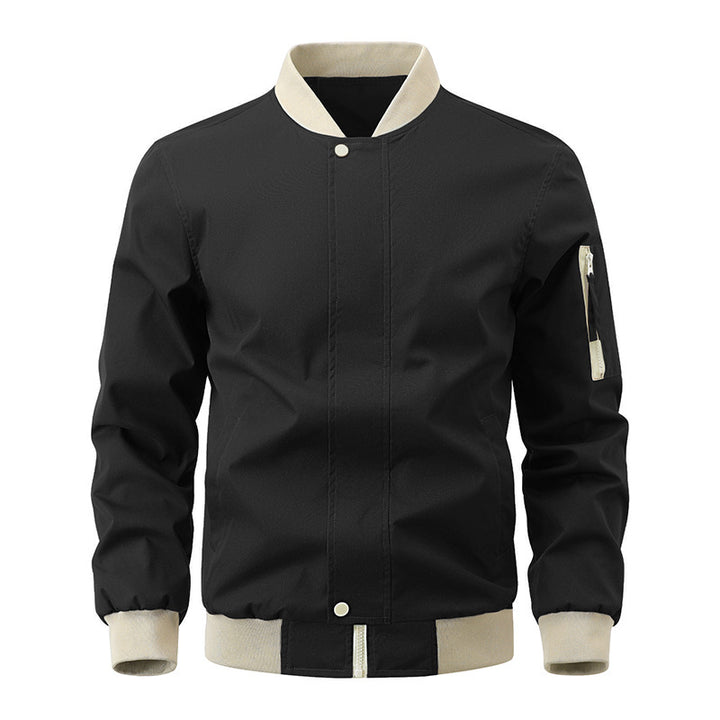 Men's sports bomber jacket with elastic cuffs and practical zip pockets Lune London