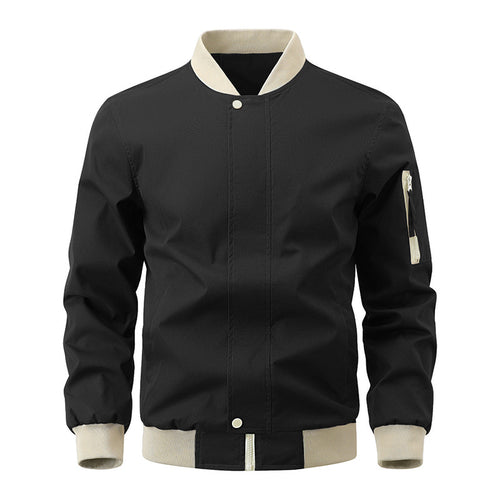 Men's sports bomber jacket with elastic cuffs and practical zip pockets Lune London
