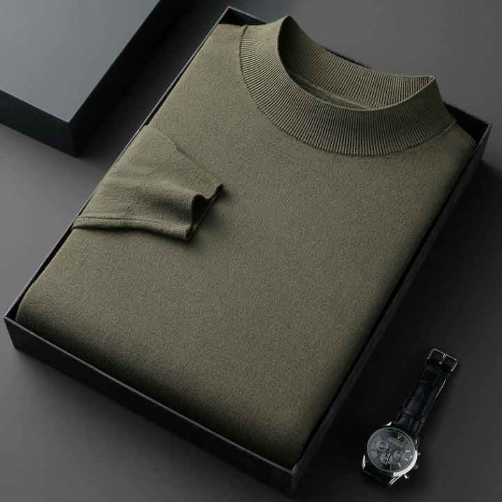 Elegant men's sweater with round neck in fine cotton blend Lune London
