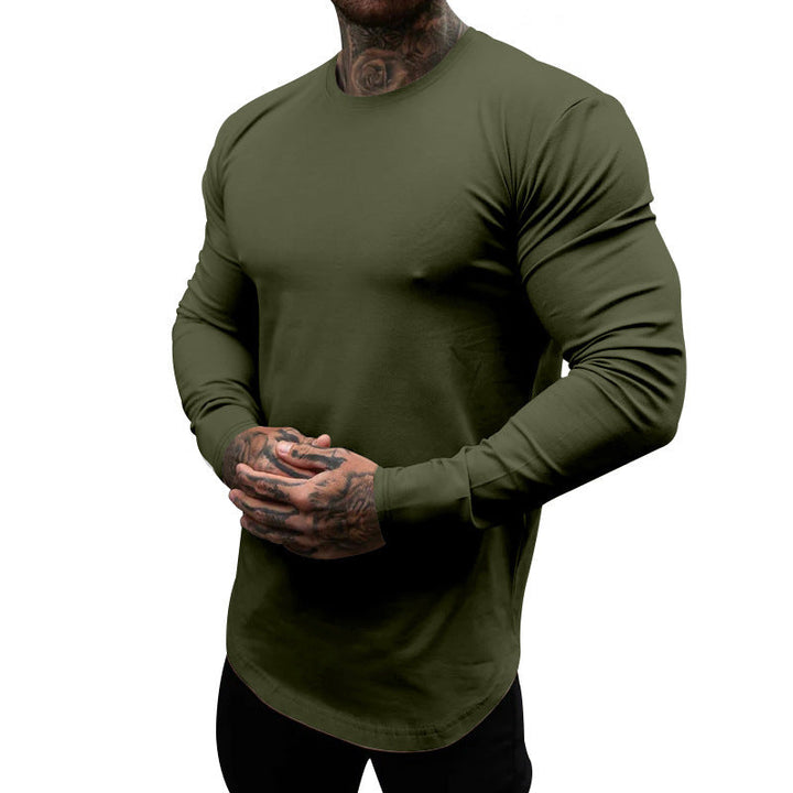 Men's Long-Sleeve Shirt Made Of Soft Stretchy Cotton Blend with Round Neckline Lune London