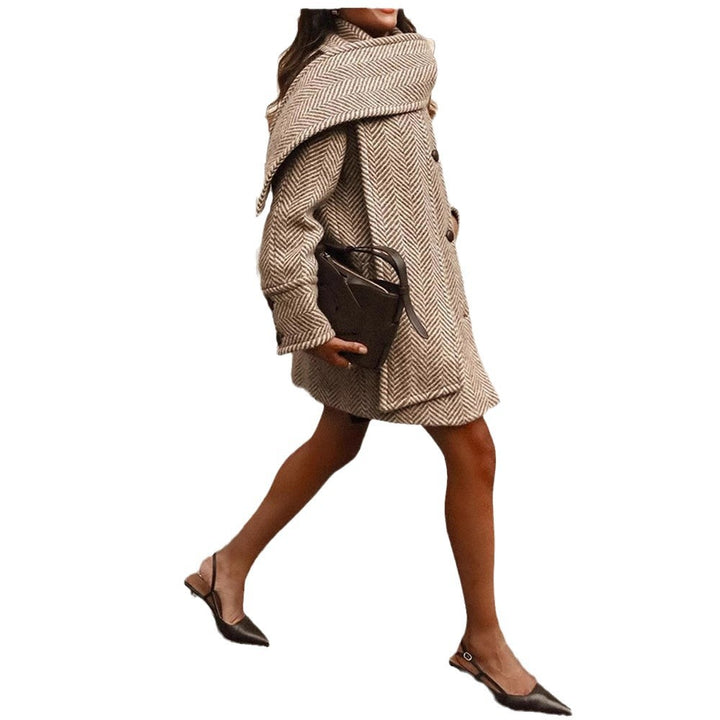 Modern wrap coat for women with structured design Lune London