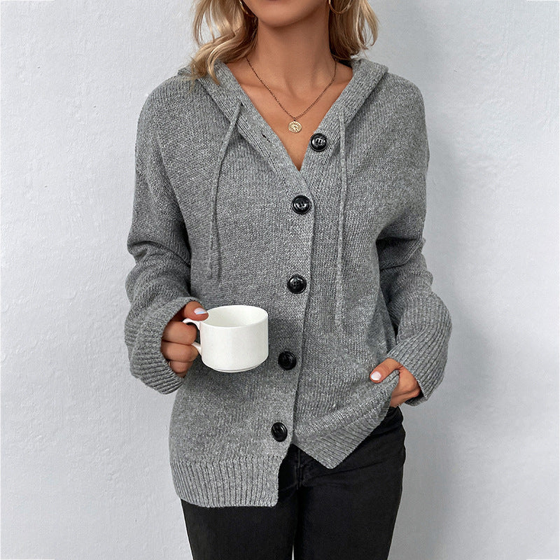 Cardigan à capuche pour femmes avec texture grossière Chic & Stil