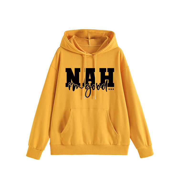 Sweat à capuche pour femmes avec lettrage motivant et coupe confortable Chic & Stil