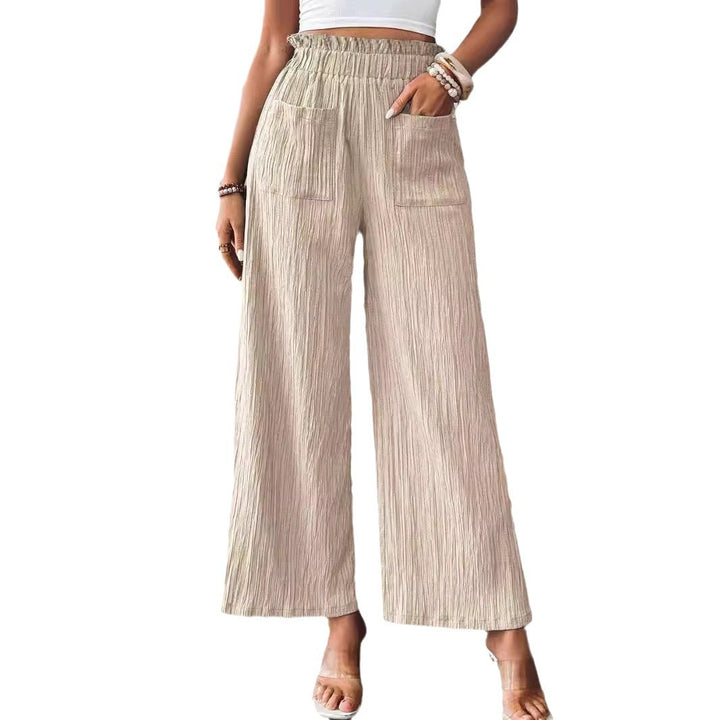 Casual and lightweight palazzo pants for women with elastic waistband and practical pockets Lune London