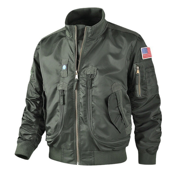 Camouflage bomber jacket for men with practical pockets and warm inner lining Lune London