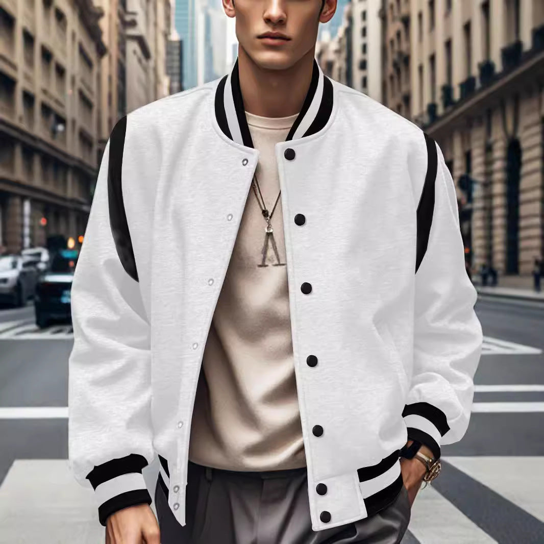 Sporty bomber jacket for men with contrasting sleeves and high-quality buttons Lune London