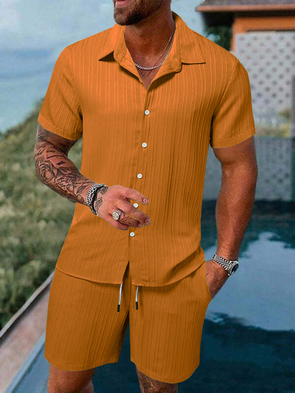 Short sleeve striped shirt for men Set Lune London