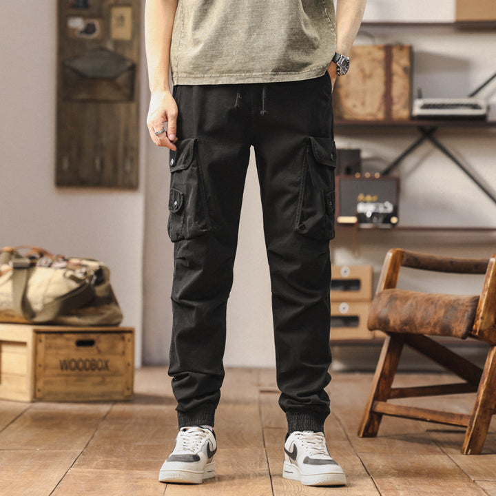 Pantalon cargo multi-fonction pour hommes avec taille élastique et poches pratiques Lune London