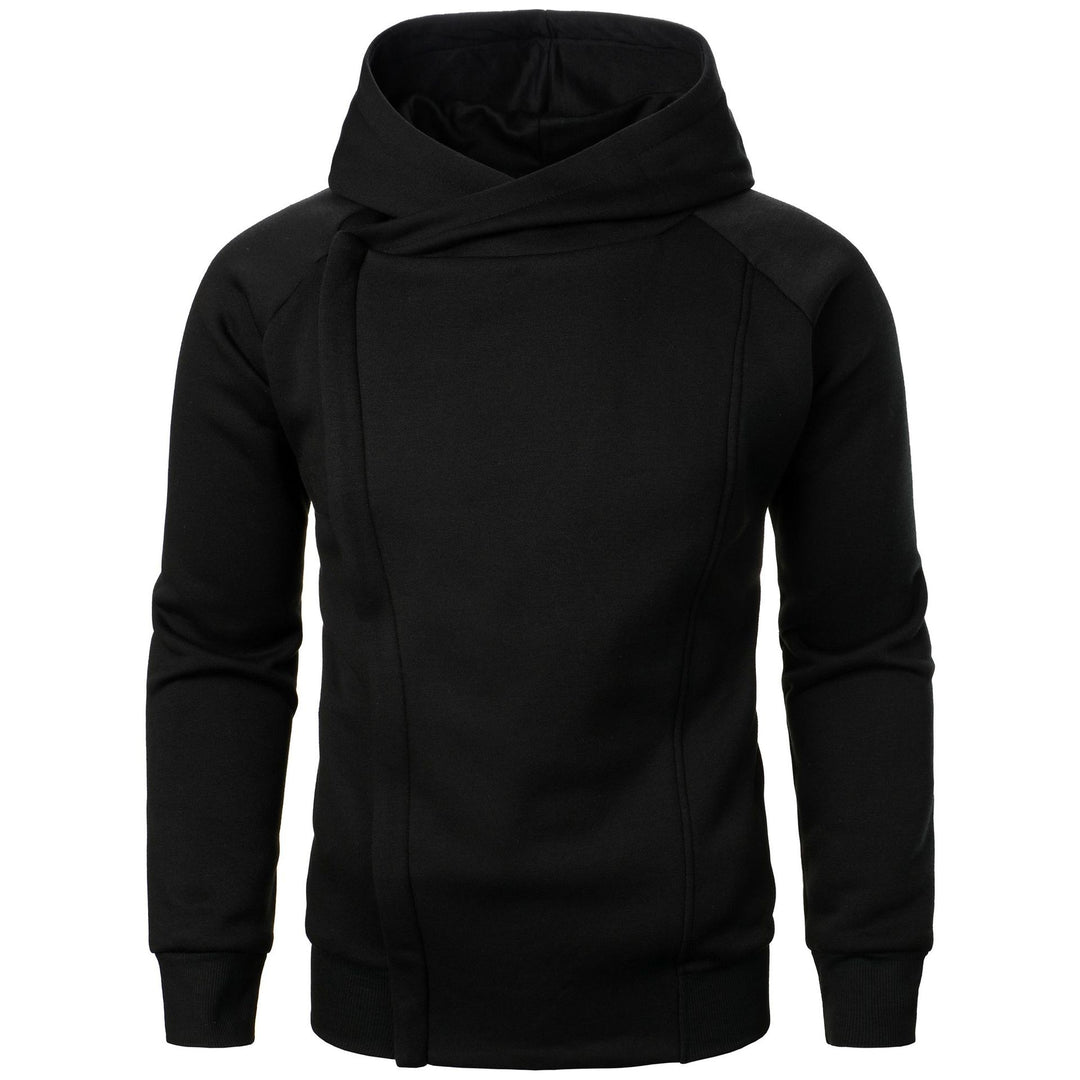 Trendy men's hoodie with asymmetrical collar and comfortable pockets Lune London