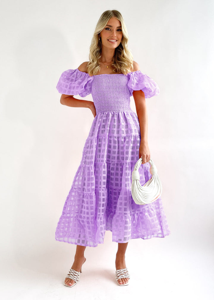 Maxi dress for women with puff sleeves and elastic top Chic & Stil