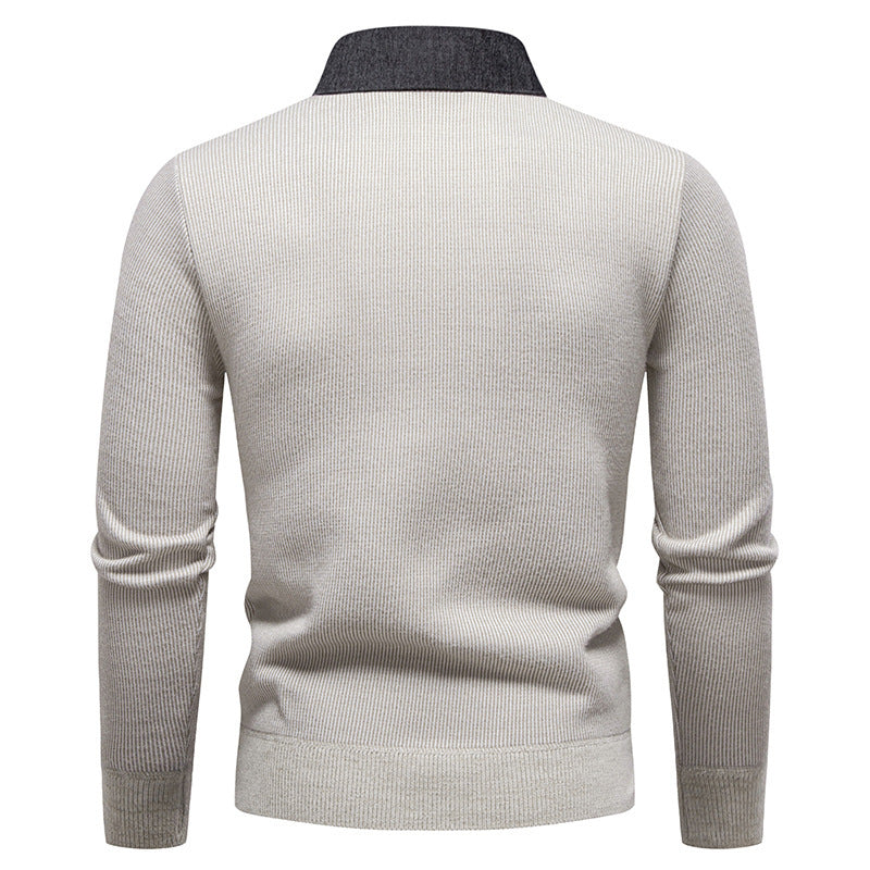 Fine knit sweater for men with modern collar design Lune London