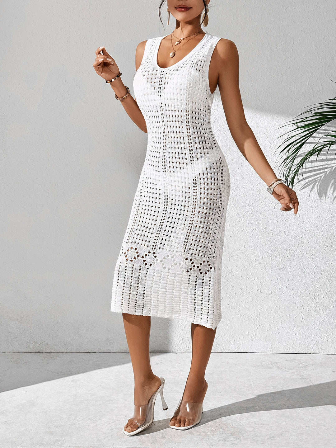 Lune London Elegant crochet midi dress for women