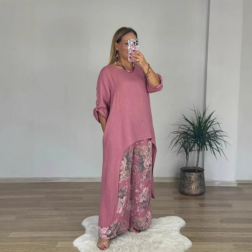 Women’s casual long sleeve shirt with asymmetric hem Chic & Stil
