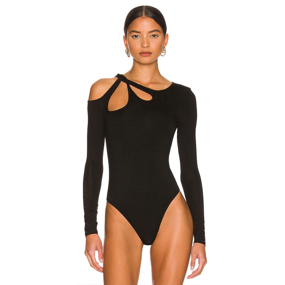 Body pour femmes à manches longues avec design découpé à la mode Chic & Stil