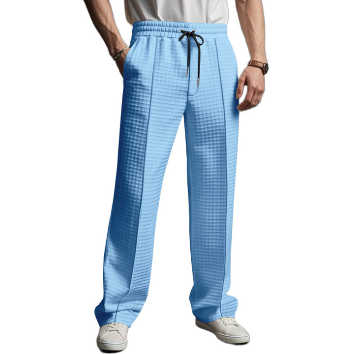 Casual leisure pants for men with elastic waistband and textured design Lune London