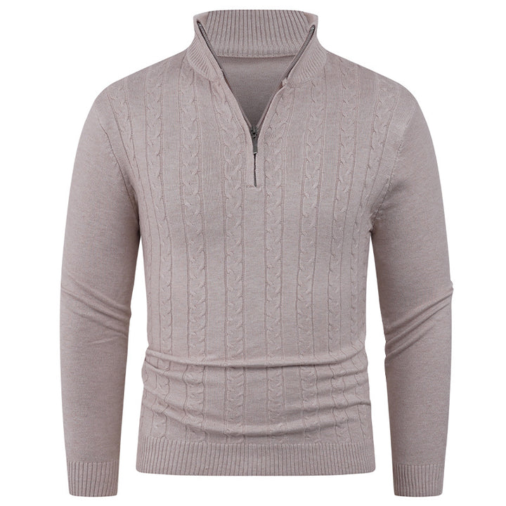 Men's Structured Sweater with ZIP Collar Lune London