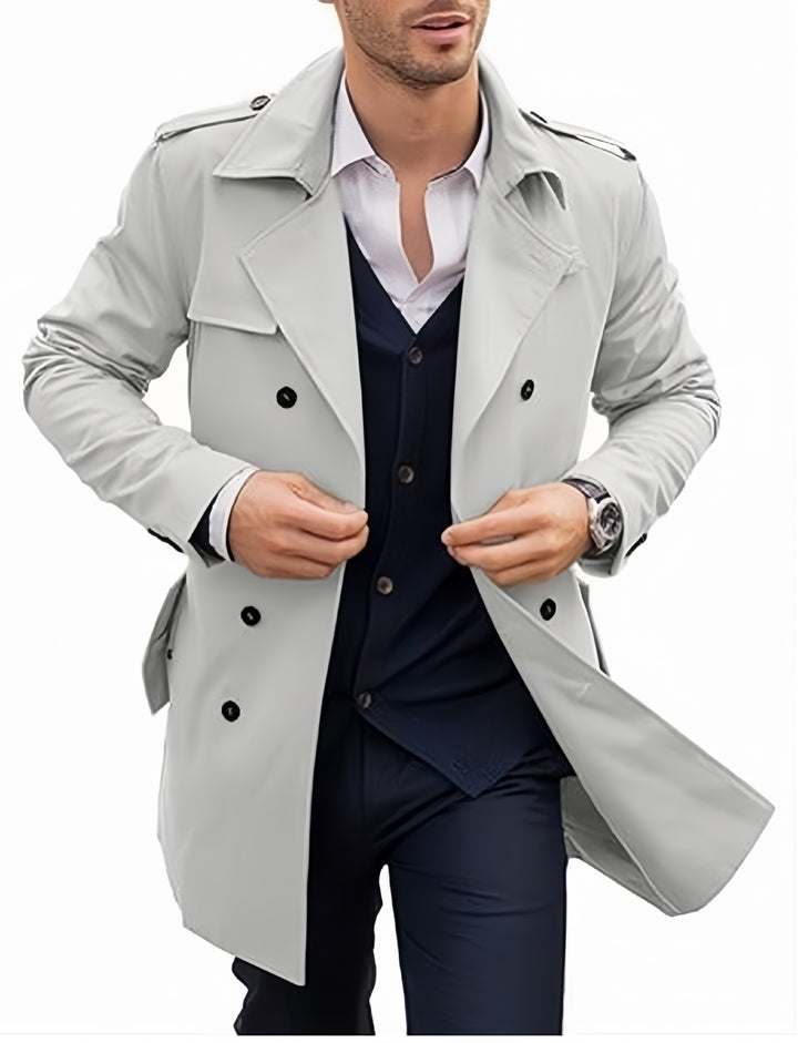 Lightweight trench coat for men with a modern design and stylish stand-up collar Lune London