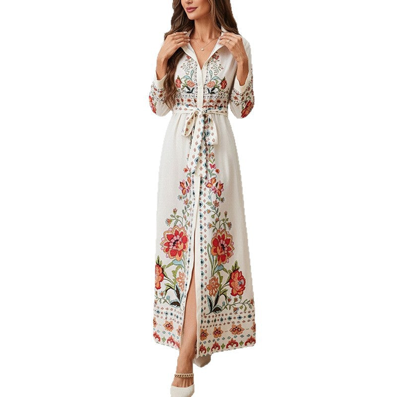 Blouse femme - Maxidress avec un motif brodé complexe Chic & Stil