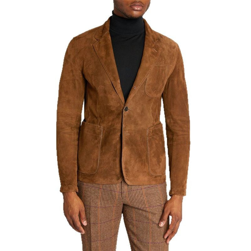 Elegant suede jacket for men with modern pockets and relaxed fit Lune London