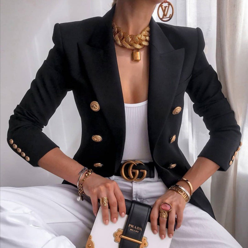Veste élégante pour femmes avec double rangée de boutons et détails à la mode Lune London