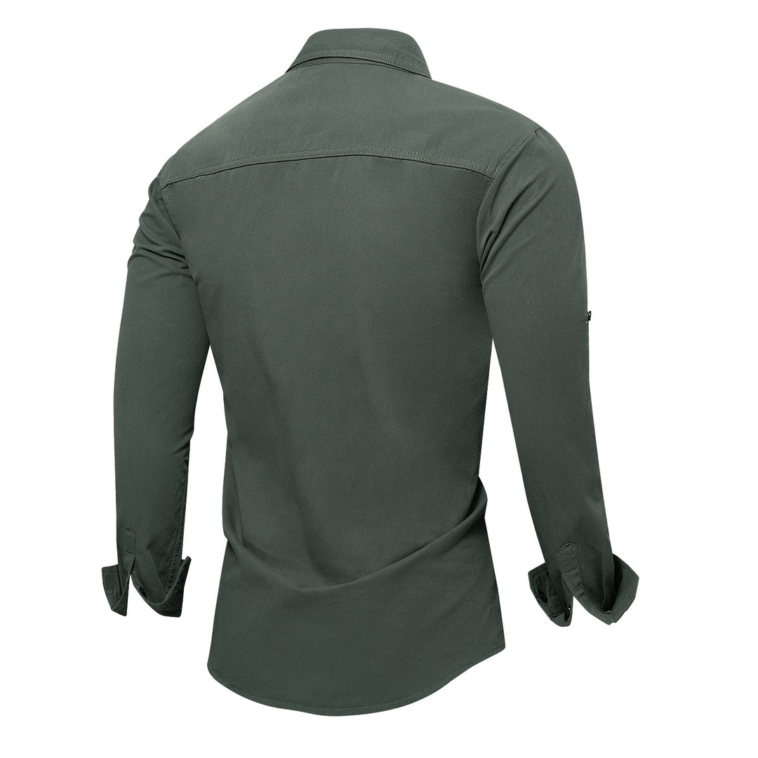 Men's cotton shirt with zip closure and chest pockets Lune London