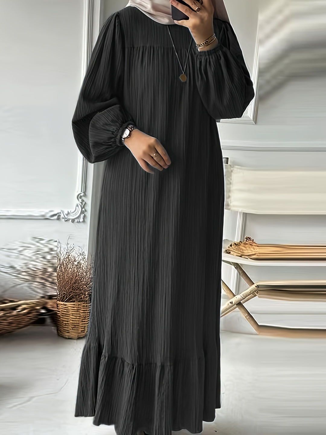Maxi dress for ladies in lightweight cotton blend Lune London