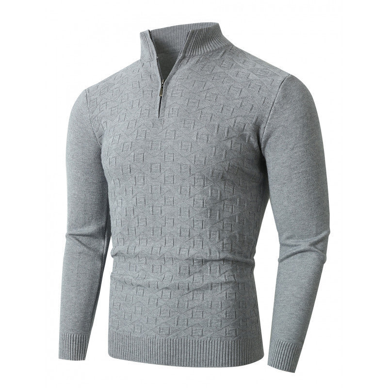 High-quality knitted sweater for men with half-zip Lune London