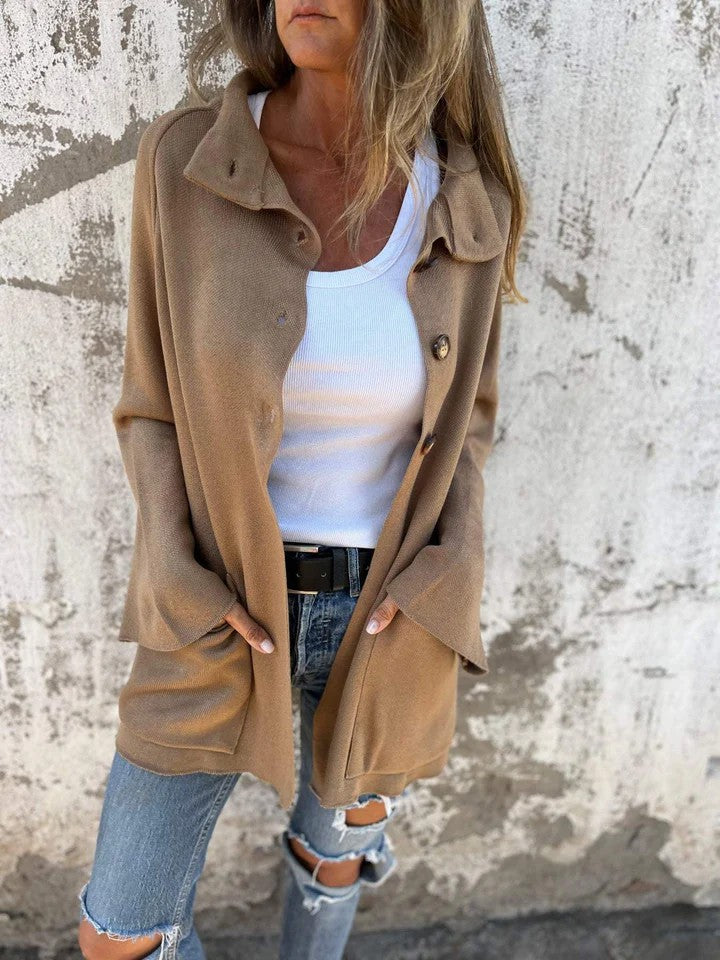 Women’s knit jacket with large pockets and relaxed fit Lune London