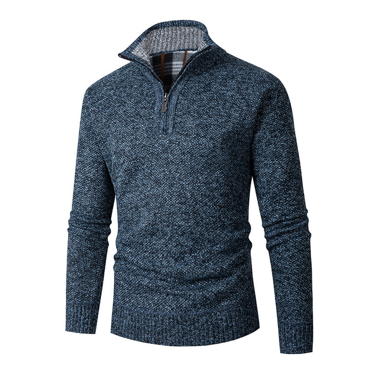 Cozy knitted sweater for men with half-zip Lune London