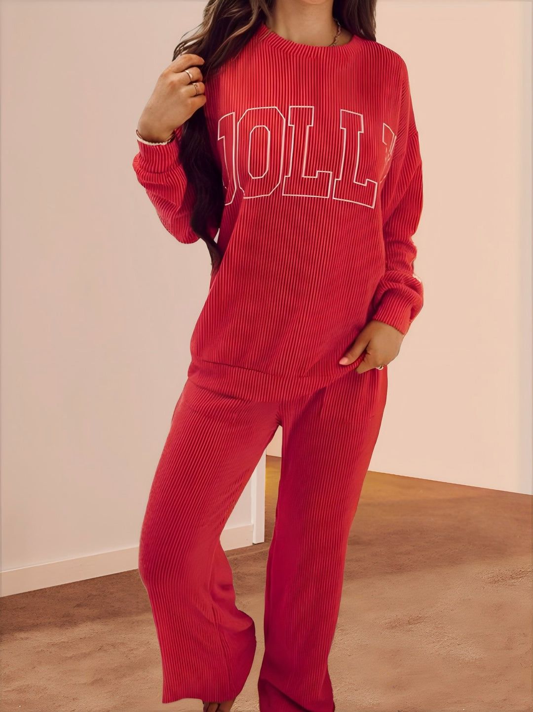 Casual striped set for women with print and wide legs Lune London