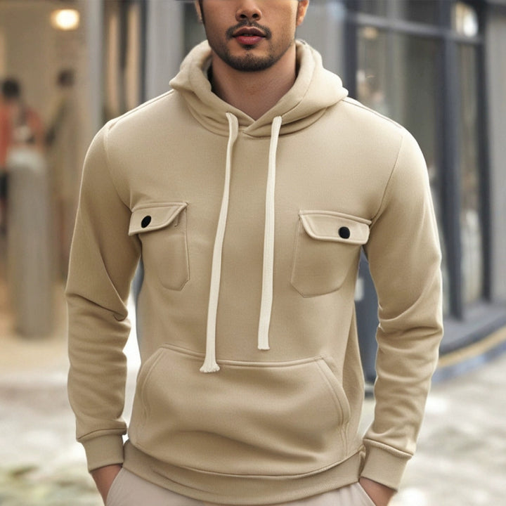 Men's hoodie with practical pockets and textured design Chic and style