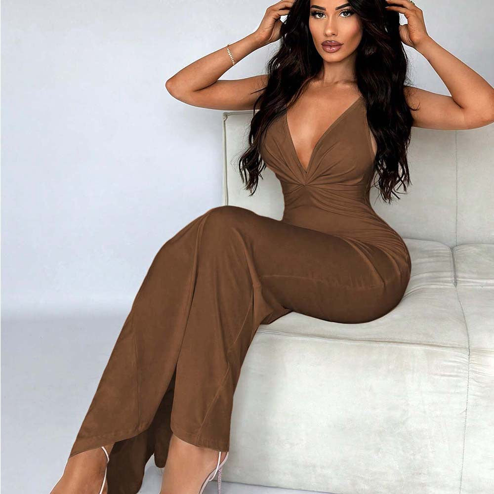 Robe maxi pour femme avec décolleté en V profond et coupe étroite Chic & Stil