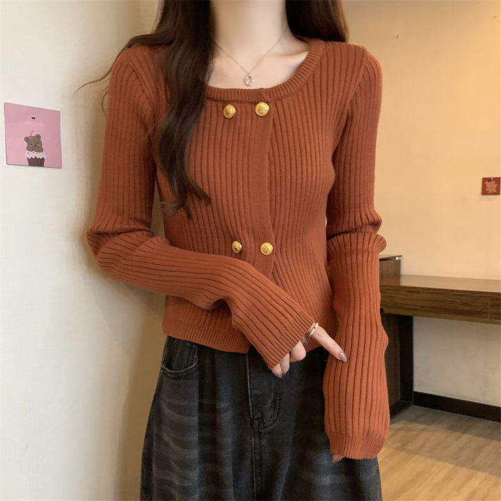 Cardigan Tricoté pour Femmes avec Détails de Boutons Décoratifs Chic & Stil