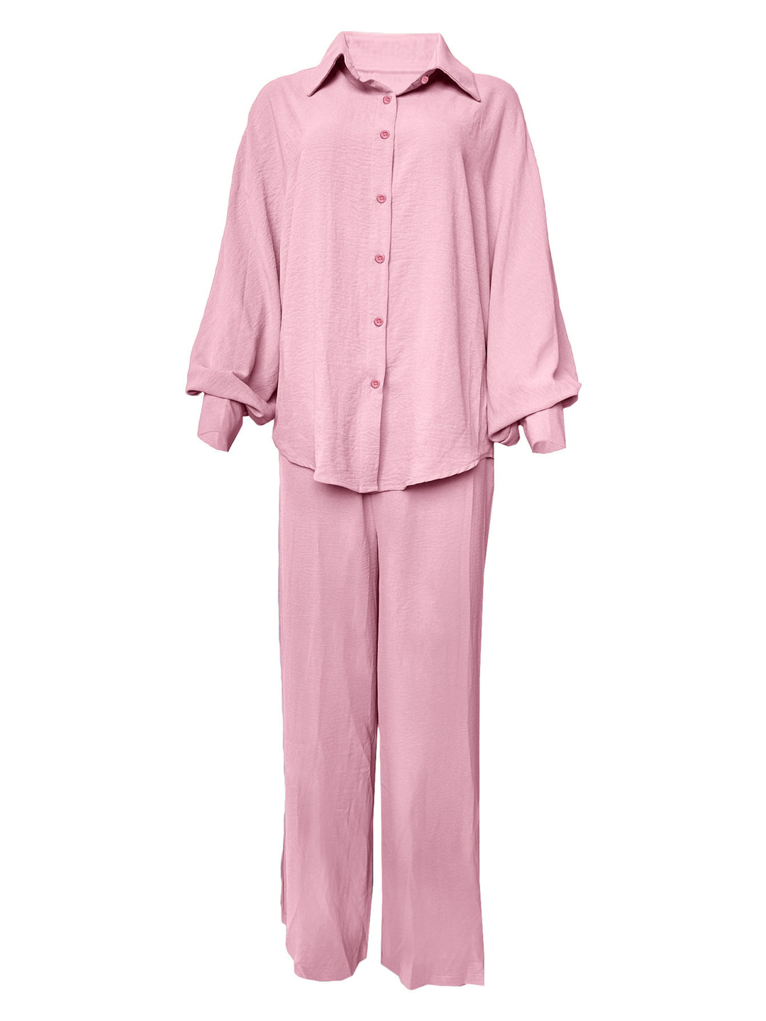 Ladies Casual blouse set with wide pants and button top Lune London
