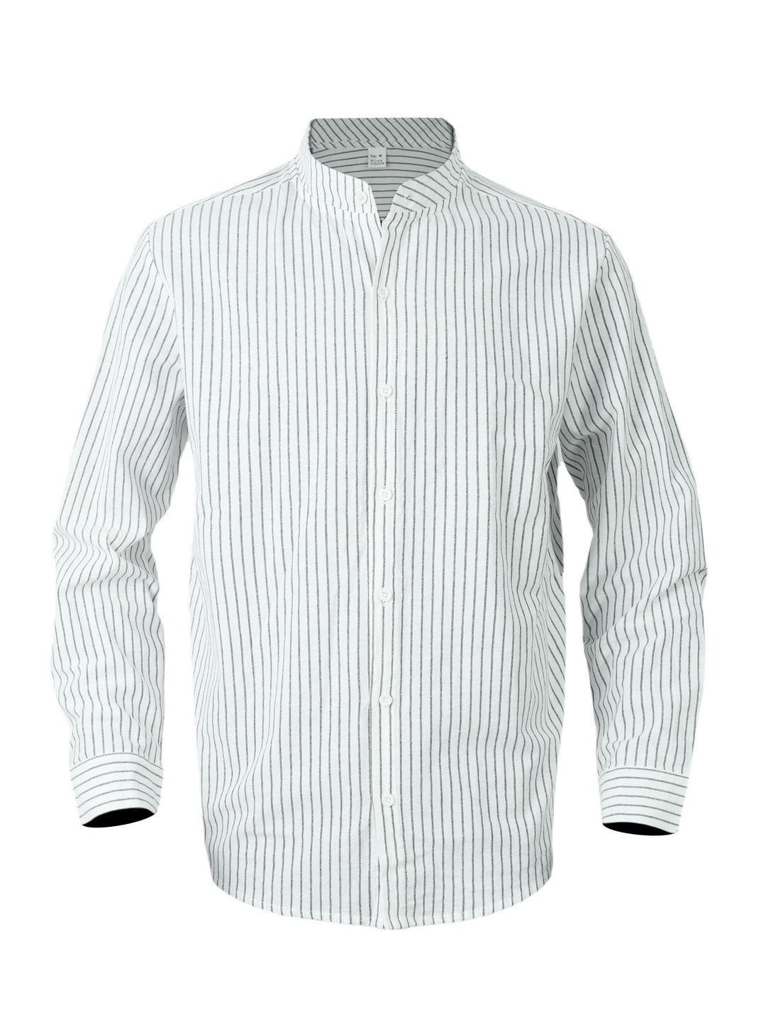 Shirt for men with vertical stripes and a modern high collar Lune London