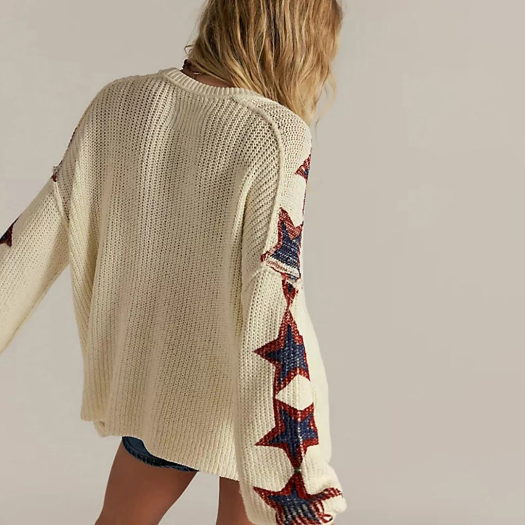 Oversized sweater for women with star pattern Lune London