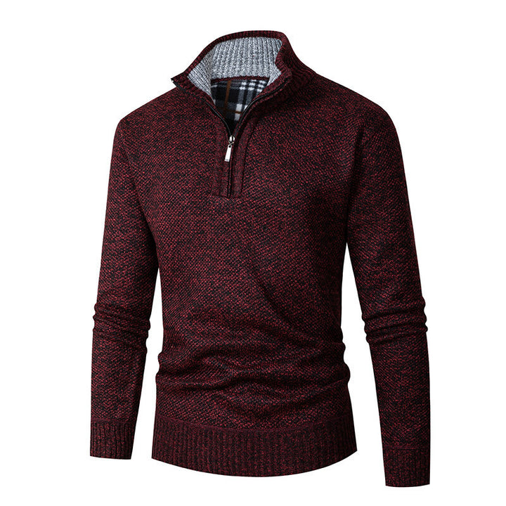 Pullover for men with high collar and practical zipper Lune London
