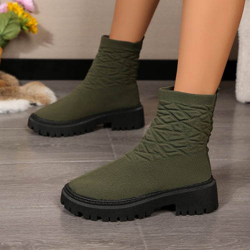 Fashion boots for ladies with textured upper and non-slip sole Lune London