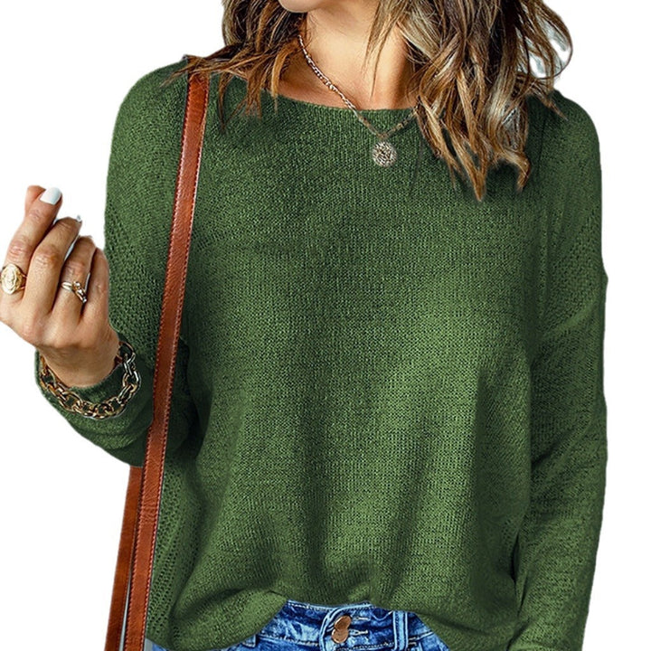 Women’s Chunky Knit Sweater with Loose Fit and Decorative V-Neck Lune London