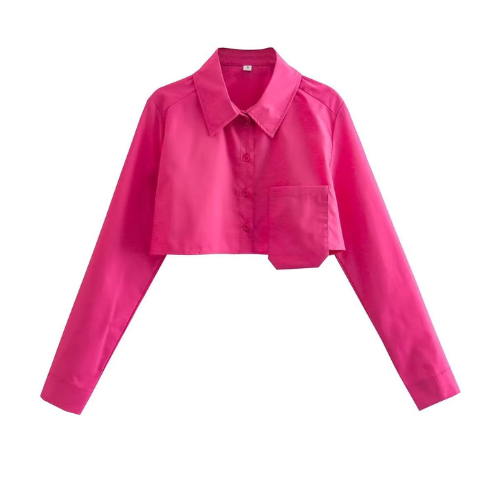 Cropped blouse for women with a modern fit and practical pocket design Lune London