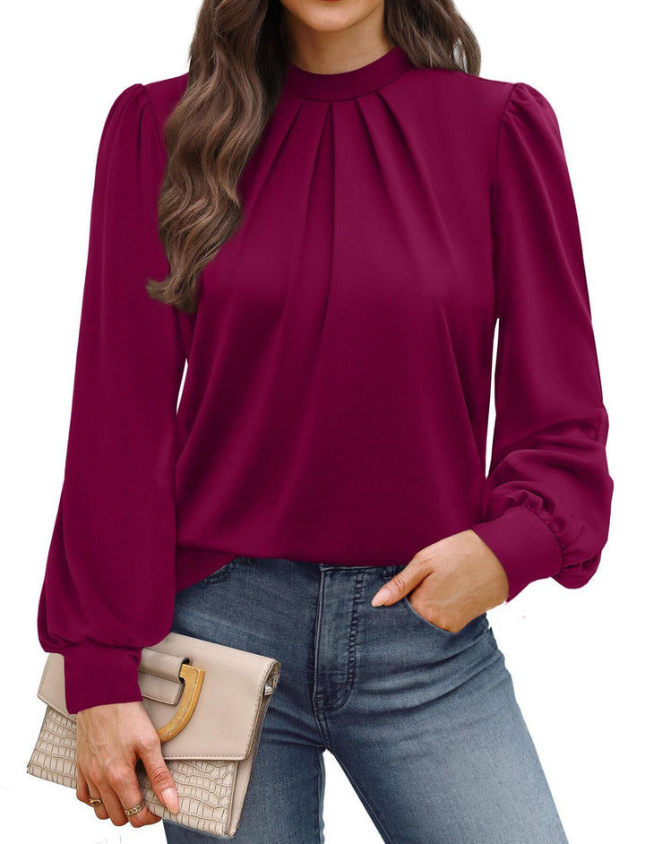 Ladies Elegant Blouse with Puff Sleeves Chic Und Stil