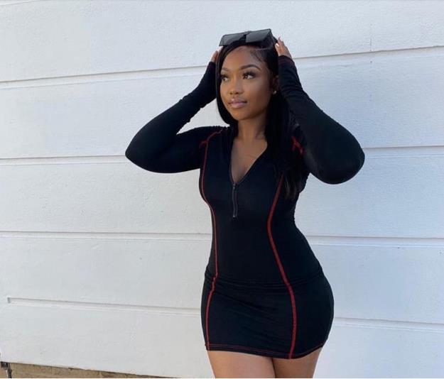 Lune London Long Sleeve Zip Bodycon Dress