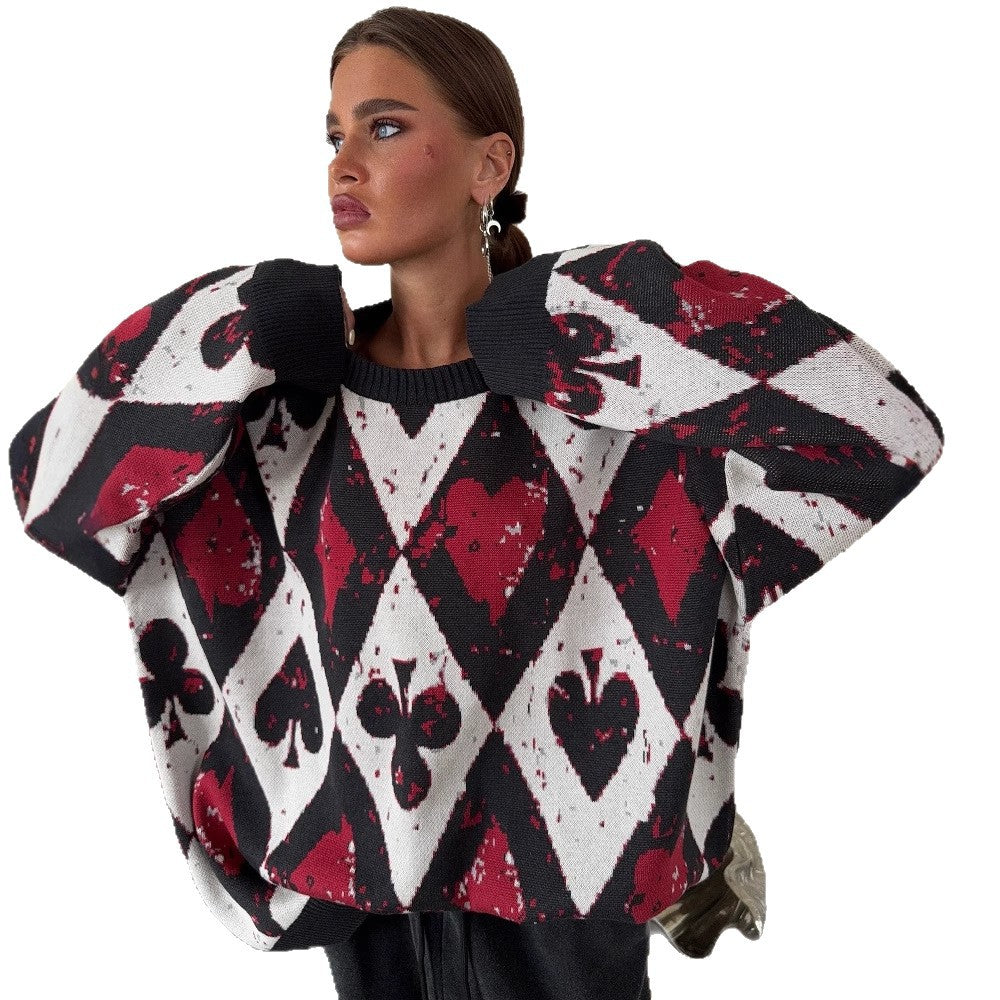 Oversized sweater for women with creative patterns and a wide fit Lune London