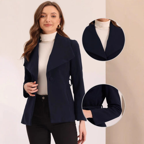 Lune London asymmetric collar fashion transition jacket for women