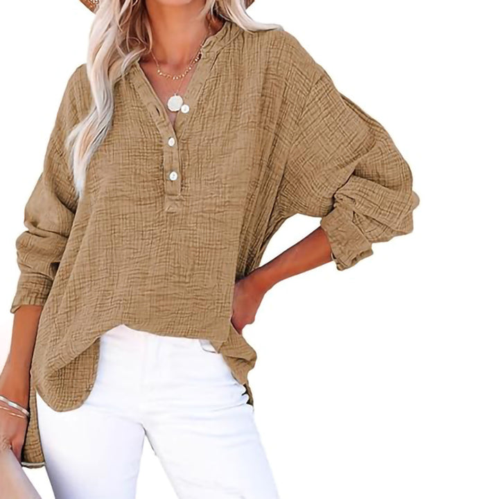 Femme Chemise oversize décontractée avec patte de boutonnage Chic und Stil