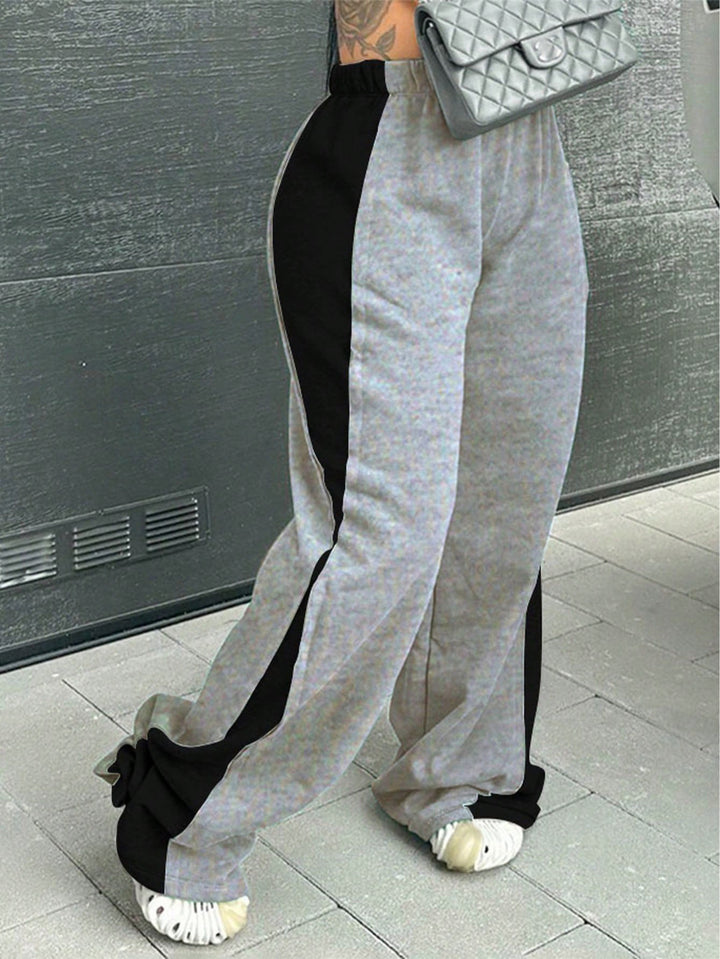 Casual women's sports pants with colorful side inserts and an elastic waistband Lune London