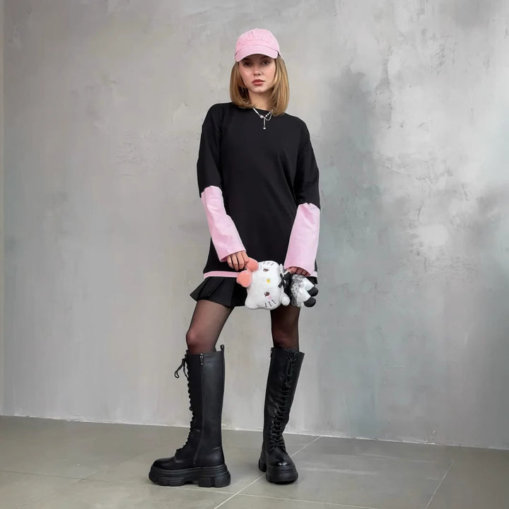Casual long sleeve women's t-shirt with integrated underwear Lune London