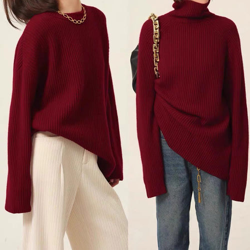 Lune London Women's Thick Knit Turtleneck Sweater