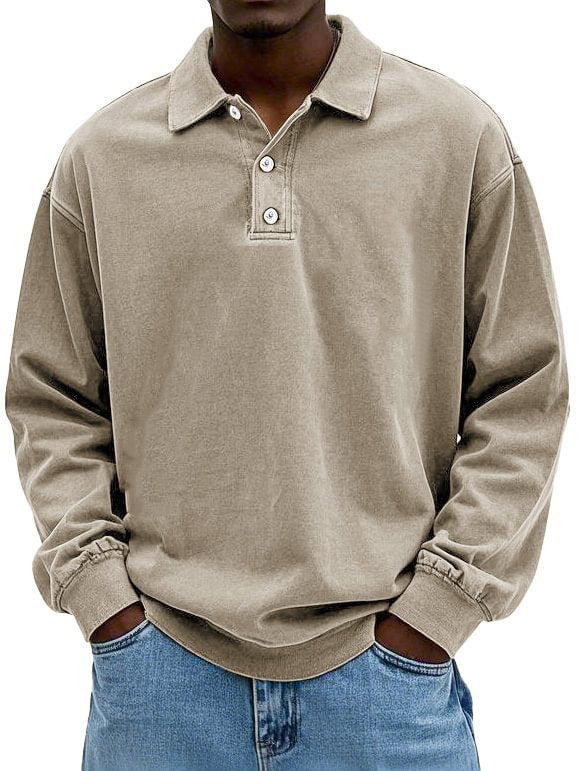 Men's polo t-shirt with button placket and relaxed fit Lune London