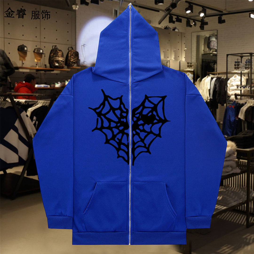 Lady Hoodie with a striking spider web design Lune London